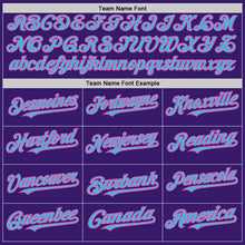 Load image into Gallery viewer, Custom Purple Sky Blue Black-Pink Bomber Full-Snap Varsity Letterman Two Tone Hoodie Jacket