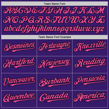 Load image into Gallery viewer, Custom Purple Pink Light Blue-Black Bomber Full-Snap Varsity Letterman Two Tone Hoodie Jacket