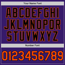 Load image into Gallery viewer, Custom Purple Orange-Black Bomber Full-Snap Varsity Letterman Two Tone Hoodie Jacket