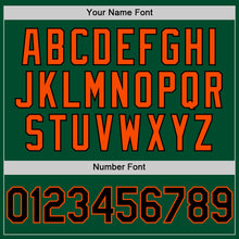 Load image into Gallery viewer, Custom Kelly Green Black-Orange Bomber Full-Snap Varsity Letterman Hoodie Jacket