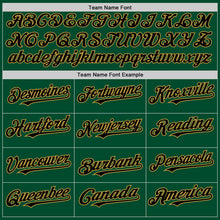 Load image into Gallery viewer, Custom Kelly Green Black-Old Gold Bomber Full-Snap Varsity Letterman Hoodie Jacket