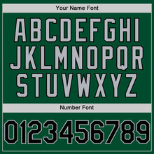 Load image into Gallery viewer, Custom Kelly Green Black-Gray Bomber Full-Snap Varsity Letterman Hoodie Jacket