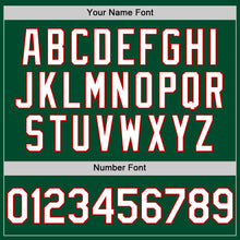 Load image into Gallery viewer, Custom Kelly Green White-Red Bomber Full-Snap Varsity Letterman Hoodie Jacket