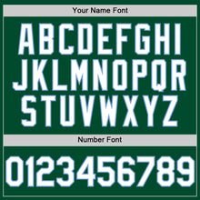 Load image into Gallery viewer, Custom Kelly Green White-Light Blue Bomber Full-Snap Varsity Letterman Hoodie Jacket