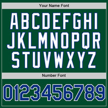 Load image into Gallery viewer, Custom Kelly Green Royal-White Bomber Full-Snap Varsity Letterman Two Tone Hoodie Jacket