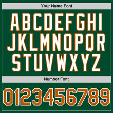 Load image into Gallery viewer, Custom Kelly Green Texas Orange-White Bomber Full-Snap Varsity Letterman Two Tone Hoodie Jacket