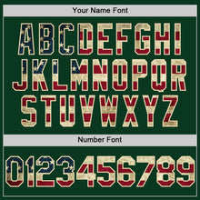 Load image into Gallery viewer, Custom Green Vintage USA Flag-Cream Bomber Full-Snap Varsity Letterman Hoodie Jacket