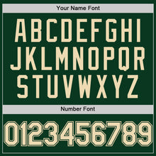 Load image into Gallery viewer, Custom Green Cream Bomber Full-Snap Varsity Letterman Hoodie Jacket