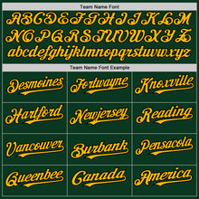 Load image into Gallery viewer, Custom Green Gold-Black Bomber Full-Snap Varsity Letterman Hoodie Jacket