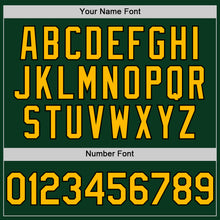 Load image into Gallery viewer, Custom Green Gold-Black Bomber Full-Snap Varsity Letterman Hoodie Jacket