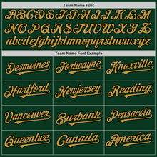 Load image into Gallery viewer, Custom Green Old Gold-Black Bomber Full-Snap Varsity Letterman Hoodie Jacket