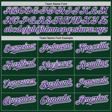 Load image into Gallery viewer, Custom Green Purple-White Bomber Full-Snap Varsity Letterman Hoodie Jacket