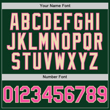 Load image into Gallery viewer, Custom Green Pink-Cream Bomber Full-Snap Varsity Letterman Two Tone Hoodie Jacket