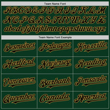 Load image into Gallery viewer, Custom Green Black-Old Gold Bomber Full-Snap Varsity Letterman Two Tone Hoodie Jacket