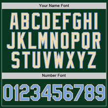 Load image into Gallery viewer, Custom Green Light Blue-Cream Bomber Full-Snap Varsity Letterman Two Tone Hoodie Jacket