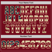 Load image into Gallery viewer, Custom Crimson Vintage USA Flag Cream-Black Bomber Full-Snap Varsity Letterman Hoodie Jacket