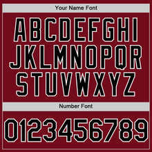 Load image into Gallery viewer, Custom Crimson Black-White Bomber Full-Snap Varsity Letterman Hoodie Jacket