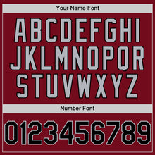 Load image into Gallery viewer, Custom Crimson Black-Gray Bomber Full-Snap Varsity Letterman Hoodie Jacket