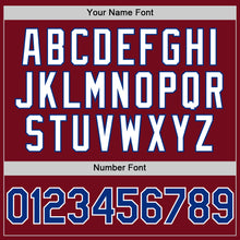 Load image into Gallery viewer, Custom Crimson Royal-White Bomber Full-Snap Varsity Letterman Hoodie Jacket