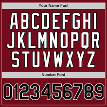 Load image into Gallery viewer, Custom Crimson Black-White Bomber Full-Snap Varsity Letterman Hoodie Jacket