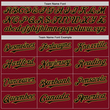 Load image into Gallery viewer, Custom Crimson Black Cream-Old Gold Bomber Full-Snap Varsity Letterman Two Tone Hoodie Jacket