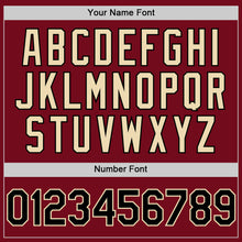 Load image into Gallery viewer, Custom Crimson Black-Cream Bomber Full-Snap Varsity Letterman Two Tone Hoodie Jacket