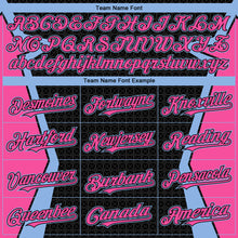 Load image into Gallery viewer, Custom Black Pink-Light Blue Arrow 3D Pattern Design Bomber Full-Snap Varsity Letterman Hoodie Jacket