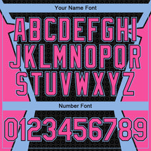 Load image into Gallery viewer, Custom Black Pink-Light Blue Arrow 3D Pattern Design Bomber Full-Snap Varsity Letterman Hoodie Jacket