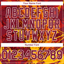 Load image into Gallery viewer, Custom Crimson Gold-White Largemouth Bass Fish Fishing 3D Bomber Full-Snap Varsity Letterman Hoodie Jacket