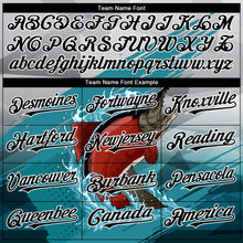 Load image into Gallery viewer, Custom Gray Black-Aqua Salmon Fish Fishing 3D Bomber Full-Snap Varsity Letterman Hoodie Jacket