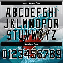 Load image into Gallery viewer, Custom Gray Black-Aqua Salmon Fish Fishing 3D Bomber Full-Snap Varsity Letterman Hoodie Jacket