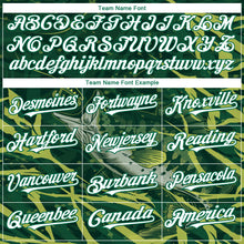 Load image into Gallery viewer, Custom Kelly Green White Largemouth Bass Fish Fishing 3D Bomber Full-Snap Varsity Letterman Hoodie Jacket