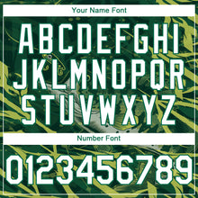 Load image into Gallery viewer, Custom Kelly Green White Largemouth Bass Fish Fishing 3D Bomber Full-Snap Varsity Letterman Hoodie Jacket