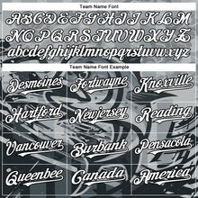 Load image into Gallery viewer, Custom Gray White-Black Giant Trevally Fish Fishing 3D Bomber Full-Snap Varsity Letterman Hoodie Jacket