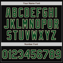 Load image into Gallery viewer, Custom Black Green-Cream Bomber Varsity Letterman Zipper Jacket