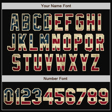 Load image into Gallery viewer, Custom Black Vintage USA Flag-Cream Bomber Varsity Letterman Zipper Jacket