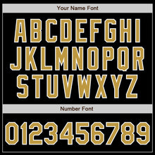 Load image into Gallery viewer, Custom Black Old Gold-White Bomber Varsity Letterman Zipper Jacket