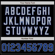 Load image into Gallery viewer, Custom Black Royal-Gray Bomber Varsity Letterman Zipper Jacket