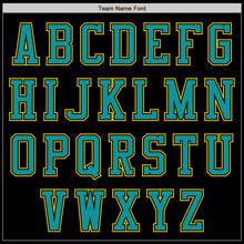 Load image into Gallery viewer, Custom Black Teal-Yellow Bomber Varsity Letterman Zipper Jacket