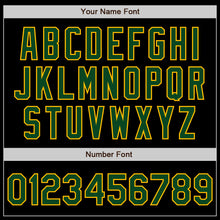 Load image into Gallery viewer, Custom Black Gold-Green Bomber Varsity Letterman Zipper Jacket