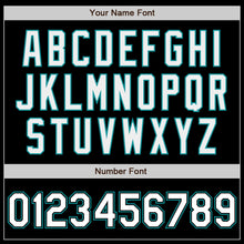 Load image into Gallery viewer, Custom Black White-Teal Bomber Varsity Letterman Zipper Jacket