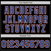 Load image into Gallery viewer, Custom Black Royal-Orange Bomber Varsity Letterman Zipper Jacket