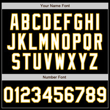 Load image into Gallery viewer, Custom Black Gold-White Bomber Varsity Letterman Zipper Jacket