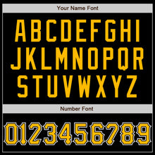 Load image into Gallery viewer, Custom Black Gold-White Bomber Varsity Letterman Zipper Jacket