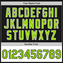 Load image into Gallery viewer, Custom Black Neon Green-White Bomber Varsity Letterman Two Tone Zipper Jacket