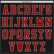 Load image into Gallery viewer, Custom Black Red-White Bomber Varsity Letterman Two Tone Zipper Jacket