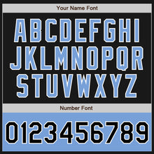 Load image into Gallery viewer, Custom Black Light Blue-White Bomber Varsity Letterman Two Tone Zipper Jacket