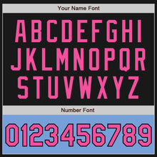 Load image into Gallery viewer, Custom Black Pink-Light Blue Bomber Varsity Letterman Two Tone Zipper Jacket