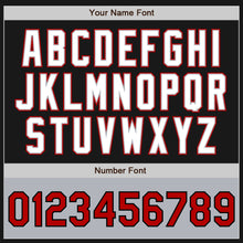 Load image into Gallery viewer, Custom Black Red-Gray Bomber Varsity Letterman Two Tone Zipper Jacket