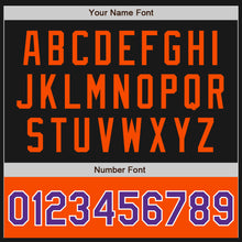 Load image into Gallery viewer, Custom Black Purple-Orange Bomber Varsity Letterman Two Tone Zipper Jacket